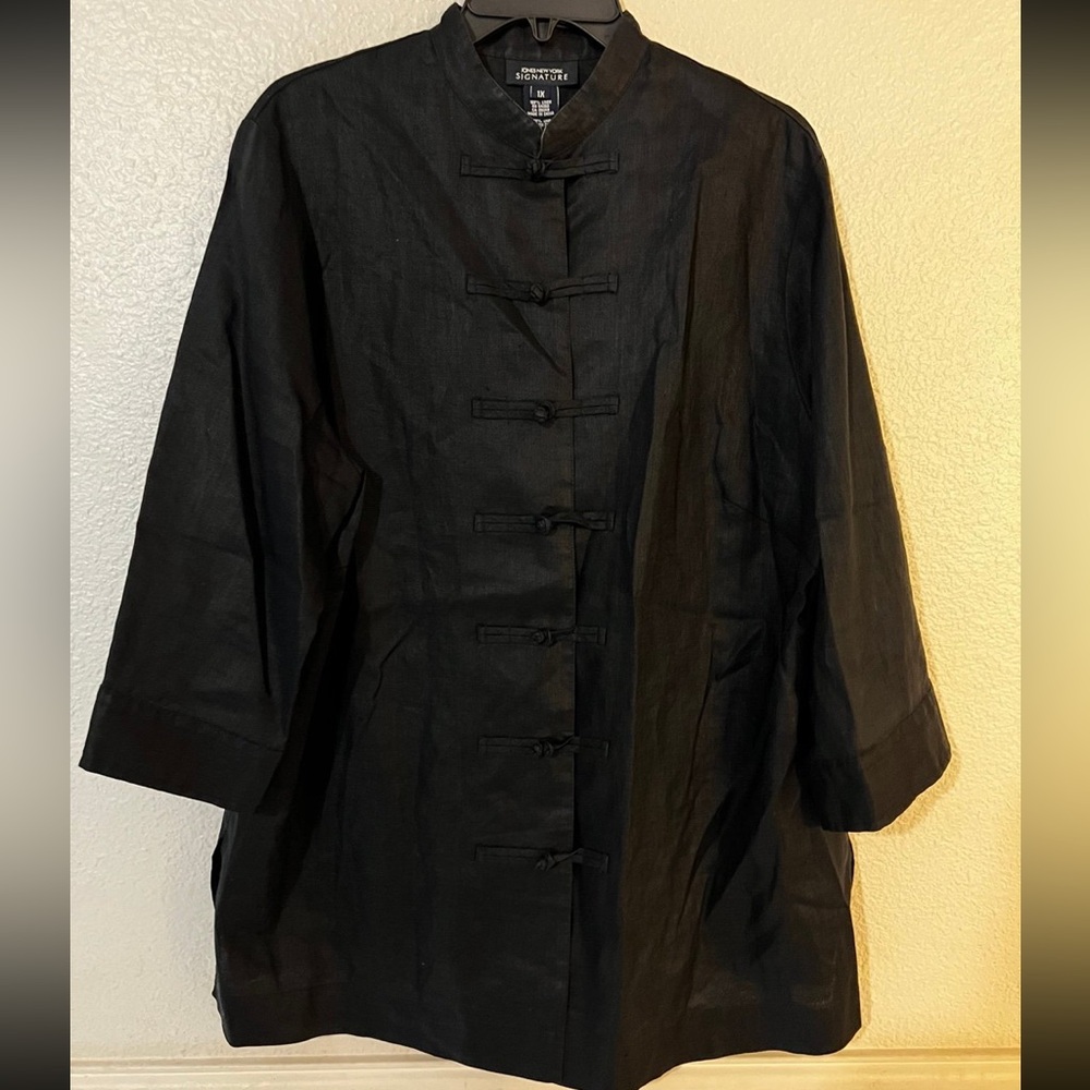 100% Linen Mandarin Style Button